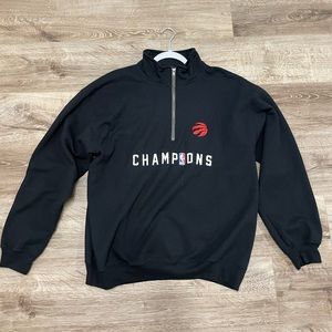 Vintage Peace Collective Raptors Champions quarter zip sweater. Black, large.